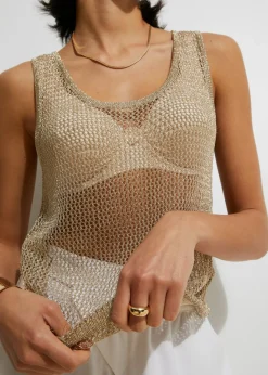 bonprix bonprix Top de punto en suave mezcla de viscosa Dorado Discount