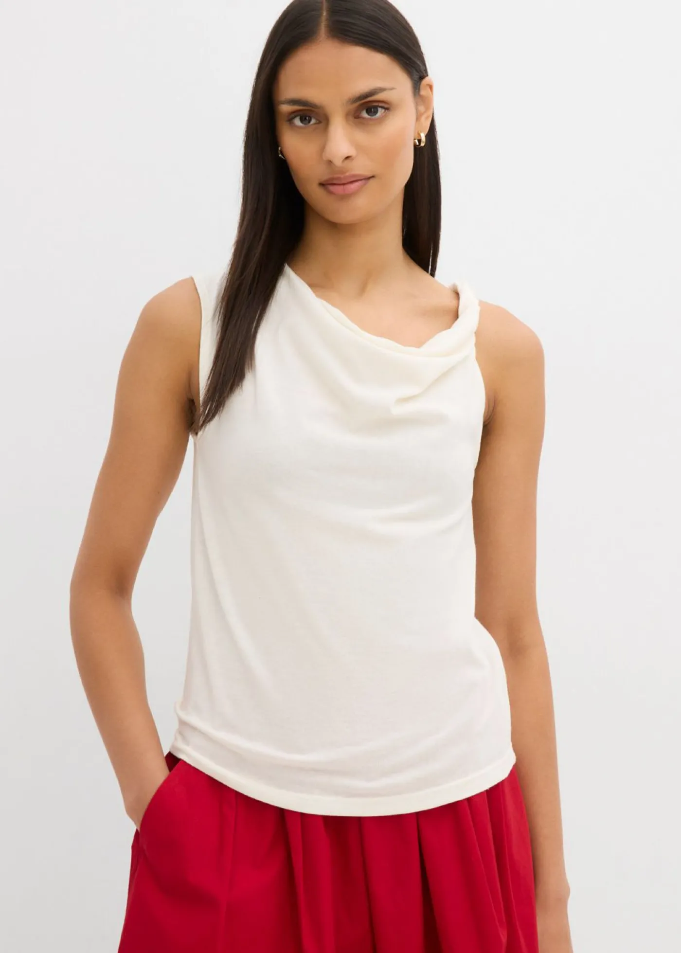bonprix bonprix Top de punto ligero Blanco lana