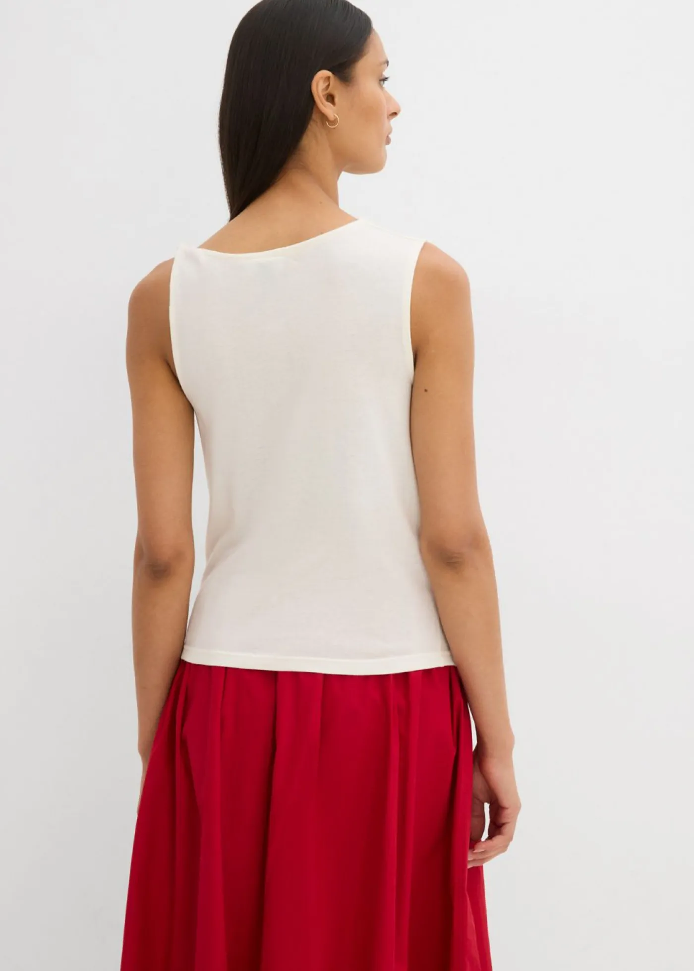 bonprix bonprix Top de punto ligero Blanco lana