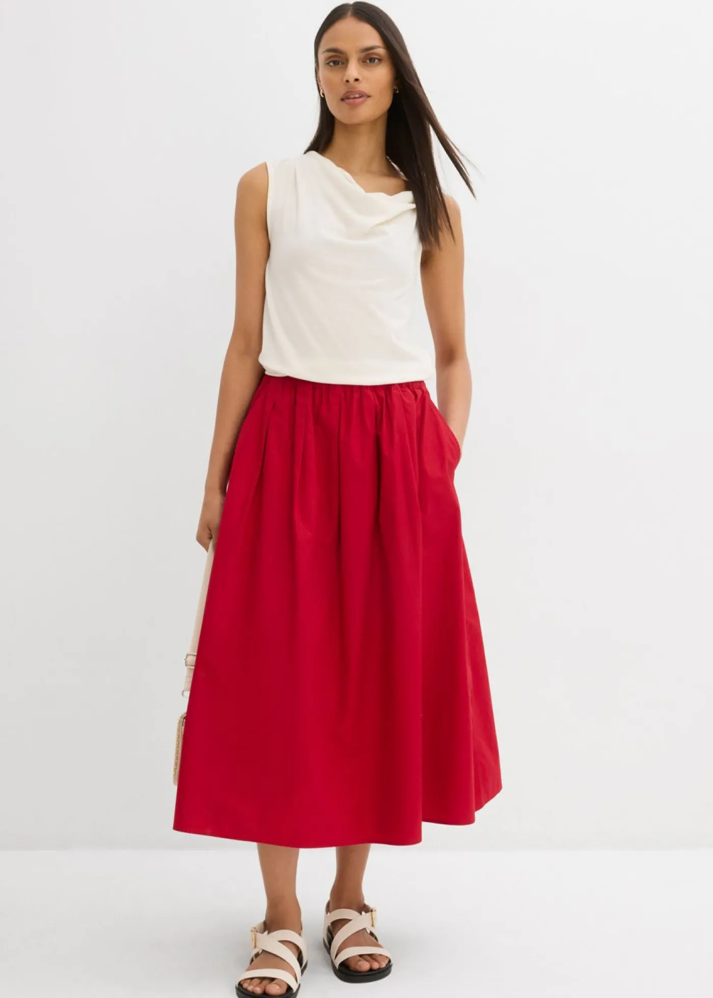 bonprix bonprix Top de punto ligero Blanco lana