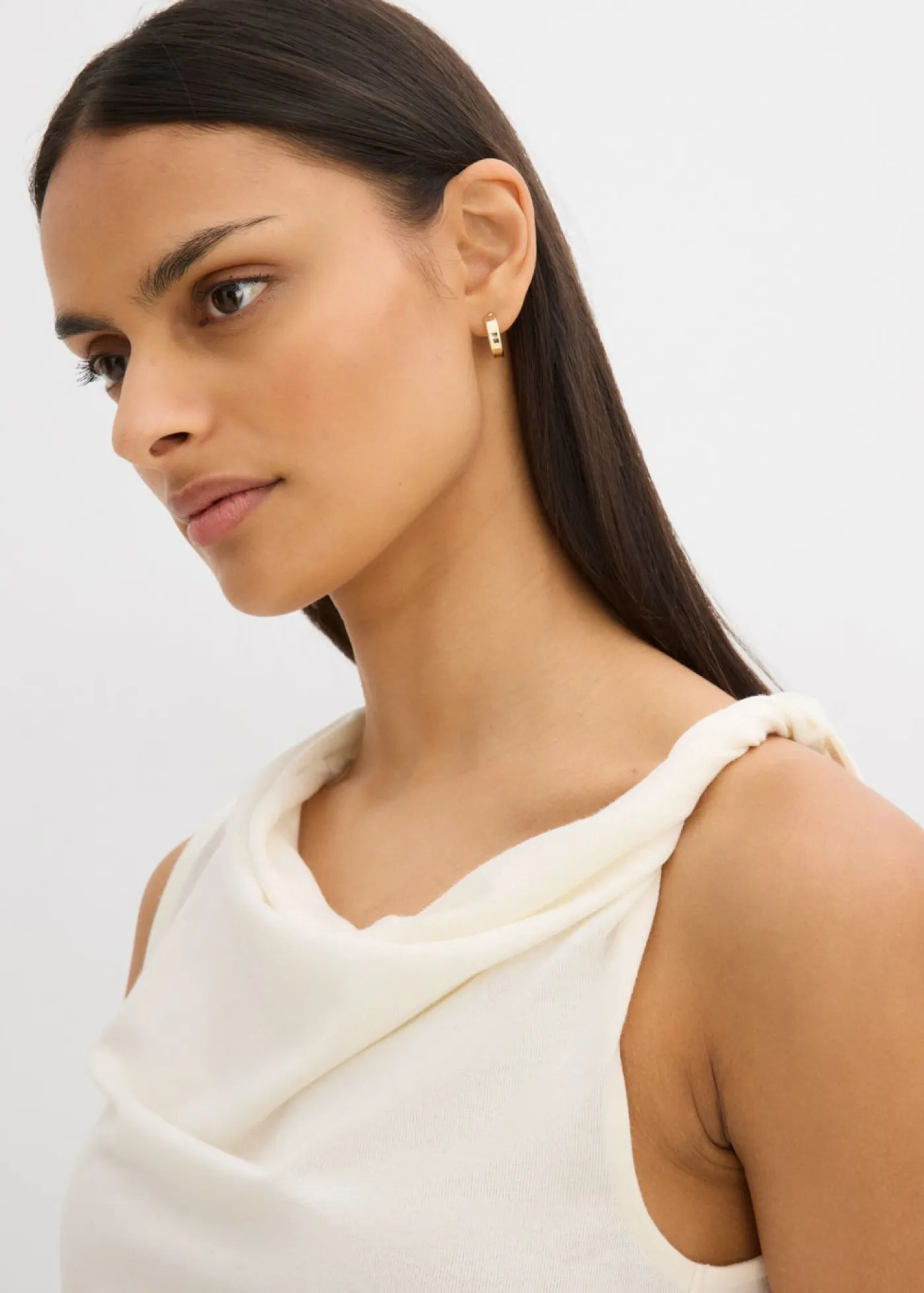 bonprix bonprix Top de punto ligero Blanco lana
