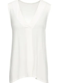 bonprix bonprix Top de suave mezcla de viscosa Blanco lana Discount