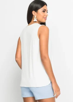 bonprix bonprix Top de suave mezcla de viscosa Blanco lana Discount