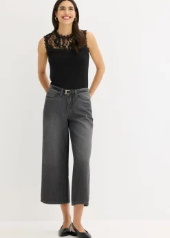 bonprix bonprix Top de suave mezcla de viscosa Negro Clearance