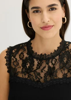 bonprix bonprix Top de suave mezcla de viscosa Negro Clearance
