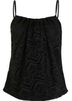 bonprix bonprix Top de tankini de encaje Negro Discount