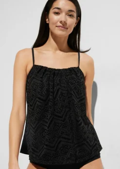 bonprix bonprix Top de tankini de encaje Negro Discount
