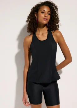 bonprix bonprix Top de tankini de secado rápido Negro Outlet