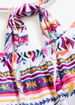 bonprix bonprix Top de tankini oversize blanco-lila con estampado gráfico Best
