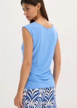 bonprix bonprix Top de viscosa fluida azul provenzal Clearance