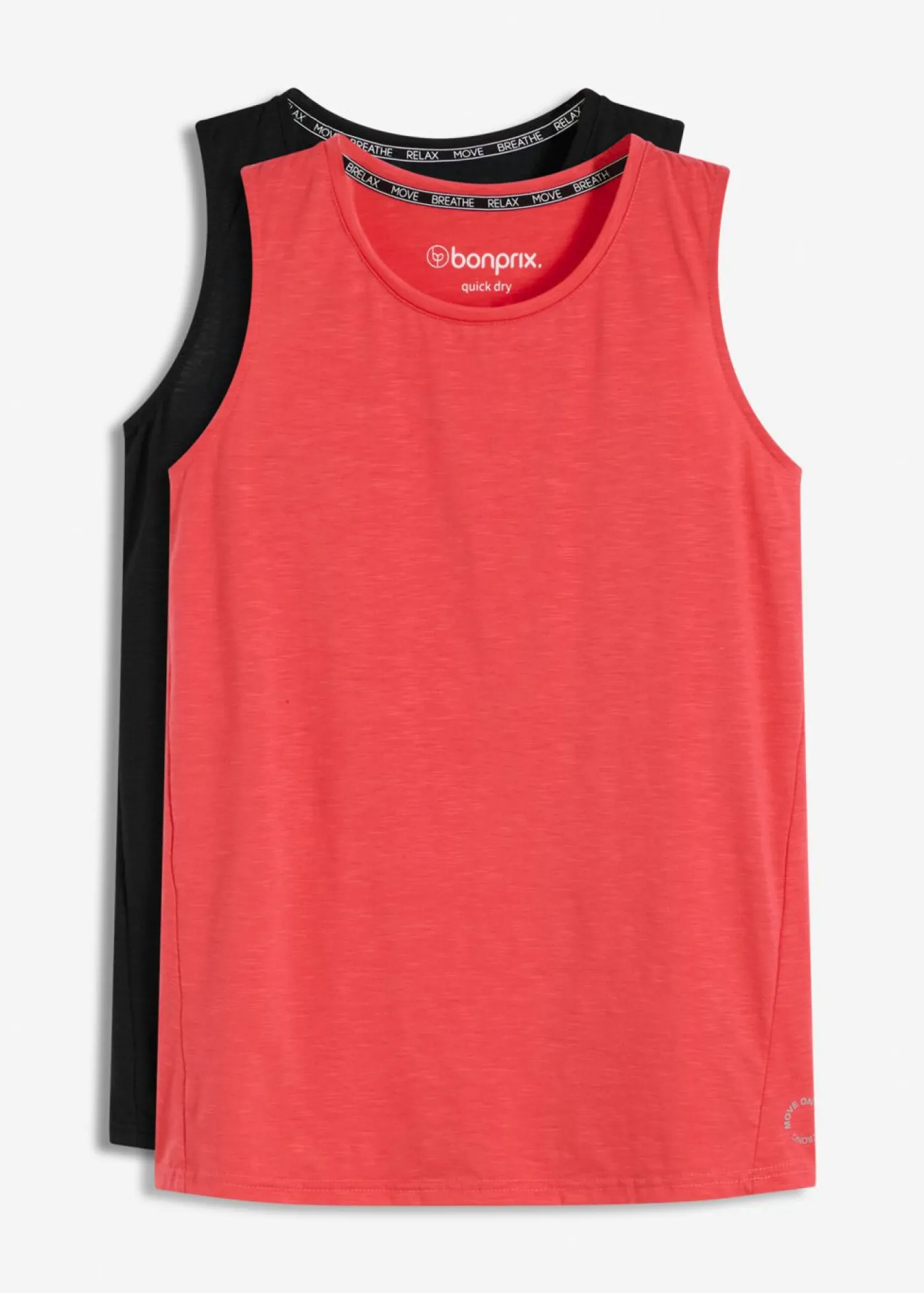 bonprix bonprix Top funcional (2 unidades) de secado rápido negro-rosa paraíso New