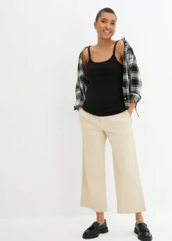 bonprix bonprix Top largo con tirantes finos de algodón (2 unidades) Negro Outlet