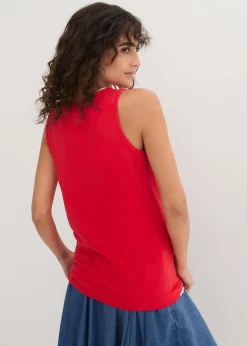 bonprix bonprix Top largo de algodón orgánico puro (5 unidades) fresa+blanco+gris claro moteado+azul marino+negro Discount