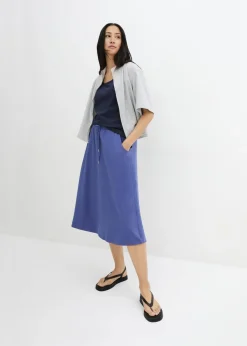 bonprix bonprix Top largo de algodón orgánico puro (5 unidades) fresa+blanco+gris claro moteado+azul marino+negro Discount