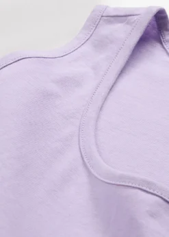 bonprix bonprix Top largo de algodón orgánico puro (5 unidades) lavanda + salvia fumé+ rosa pálido + negro + blanco Clearance