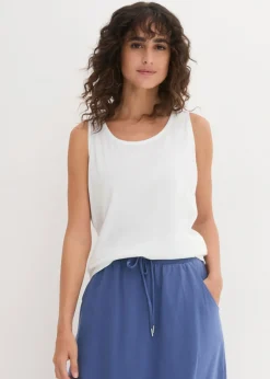bonprix bonprix Top largo de algodón orgánico puro (5 unidades) Negro-blanco