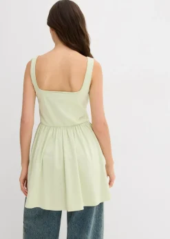 bonprix bonprix Top largo de mezcla de algodón elástico Salvia suave Outlet