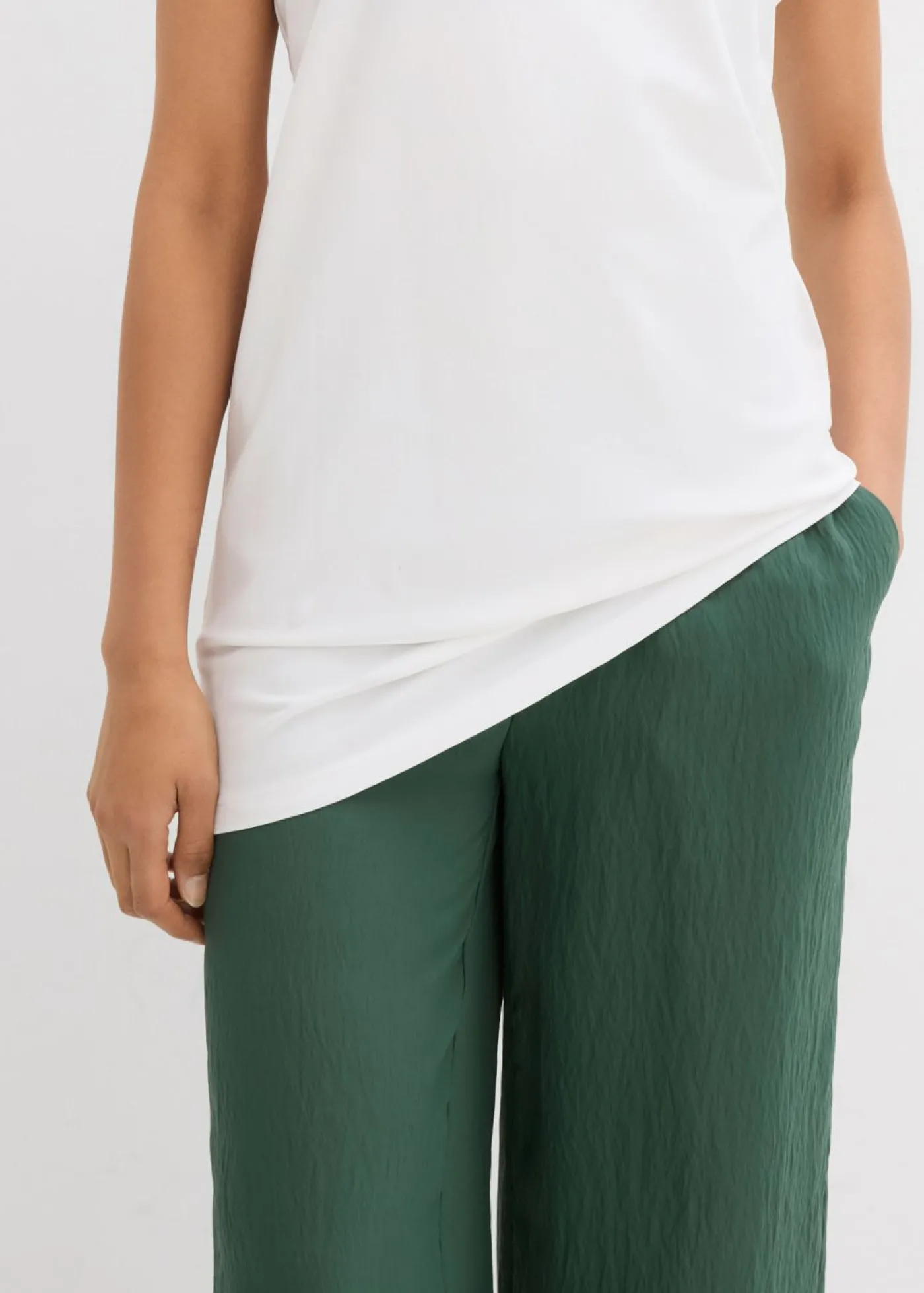bonprix bonprix Top largo de mezcla de algodón elástico Blanco Outlet