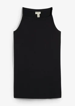 bonprix bonprix Top largo de mezcla de algodón elástico Negro Clearance