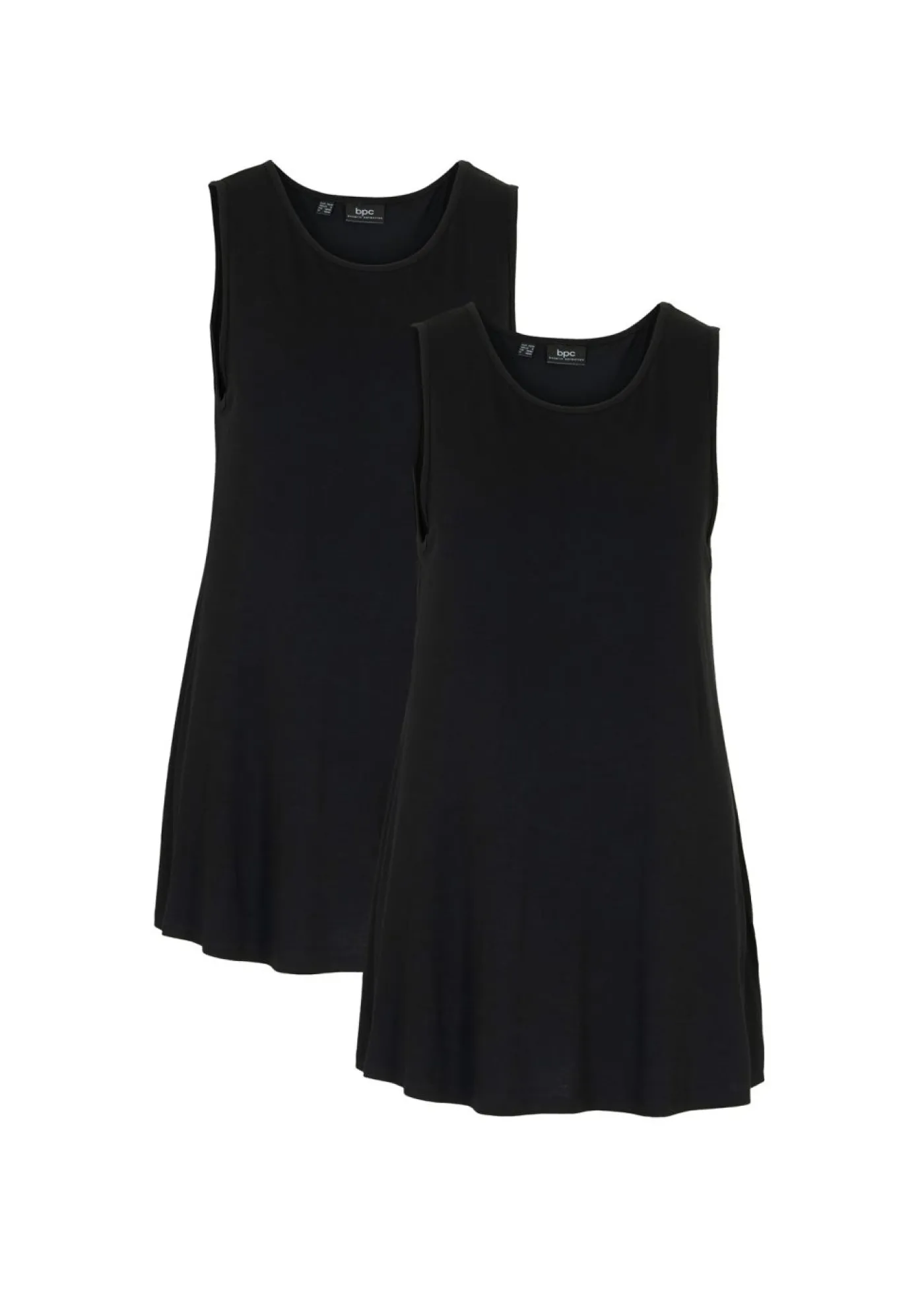 bonprix bonprix Top largo de viscosa suave (2 unidades) Negro Hot