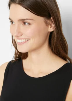 bonprix bonprix Top largo de viscosa suave (2 unidades) Negro Hot
