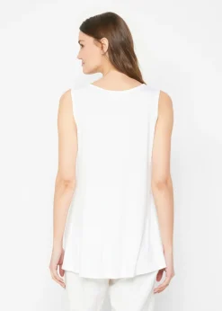 bonprix bonprix Top largo de viscosa suave (2 unidades) Blanco-negro Clearance
