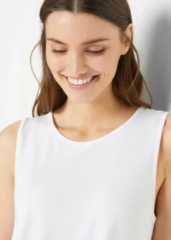 bonprix bonprix Top largo de viscosa suave (2 unidades) Blanco-negro Clearance