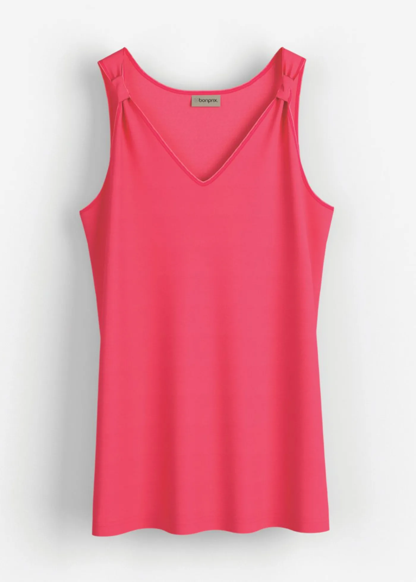 bonprix bonprix Top largo en mezcla de viscosa y lino rosa paraíso Clearance