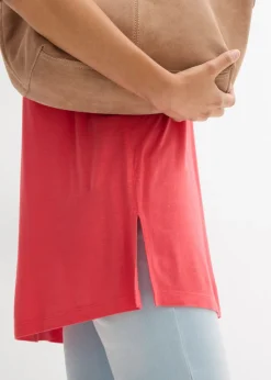 bonprix bonprix Top largo en mezcla de viscosa y lino rosa paraíso Clearance