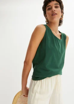 bonprix bonprix Top largo (2 unidades) verde oscuro/verde apio Clearance