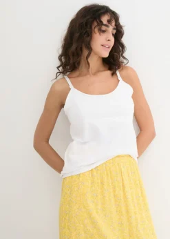 bonprix bonprix Top premamá/de lactancia de algodón orgánico (2 unidades) Negro-blanco
