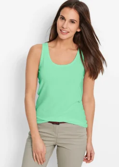bonprix bonprix Top sin mangas elástico (2 unidades) menta + negro Outlet