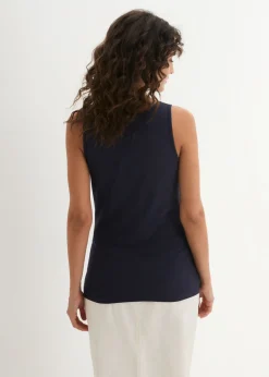bonprix bonprix Top sin mangas elástico (2 unidades) Azul marino + fucsia Best