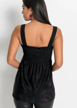 bonprix bonprix Top túnica negro-purpúra Online