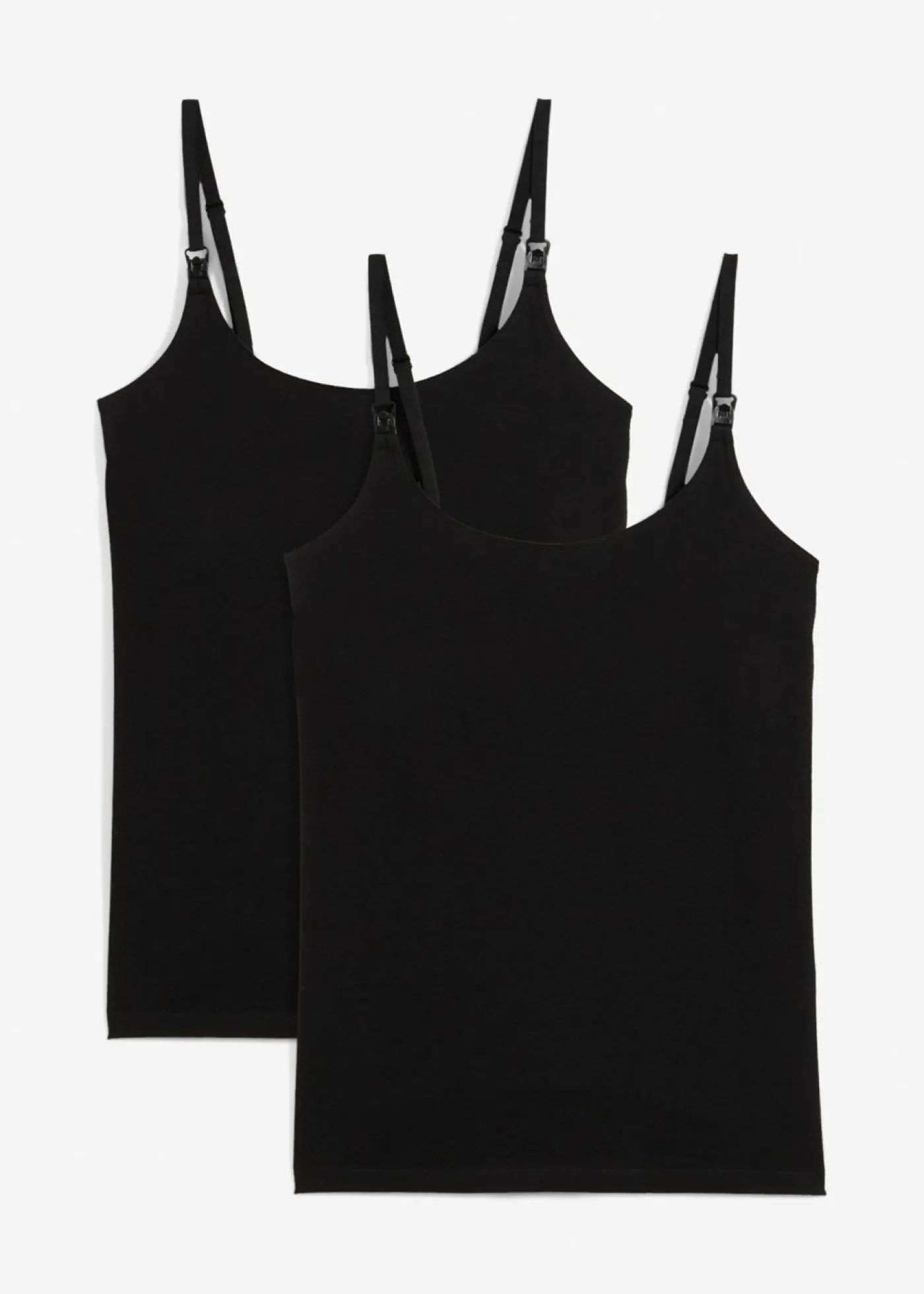 bonprix bonprix Tops de lactancia de algodón orgánico (2 unidades) Negro New