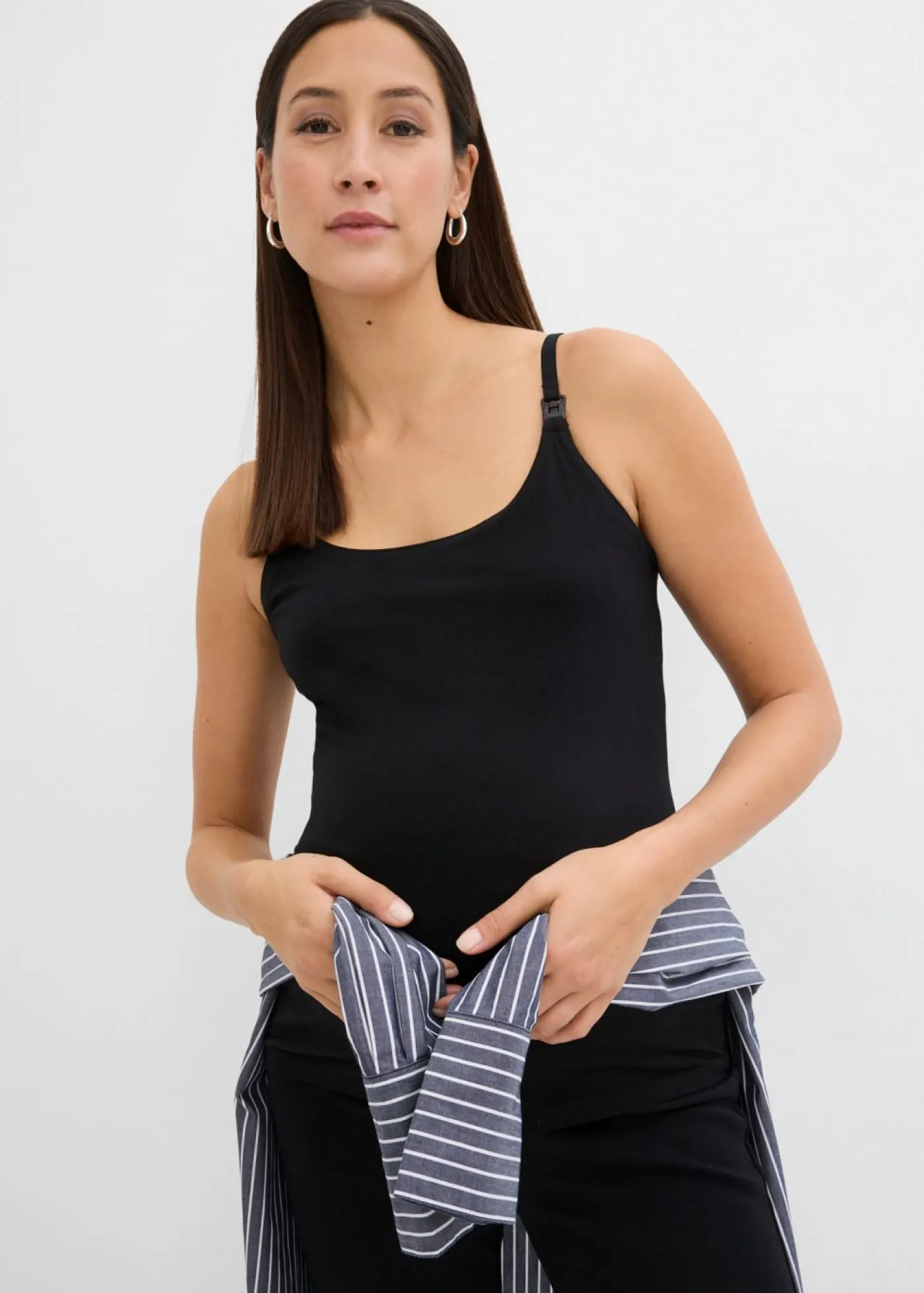 bonprix bonprix Tops de lactancia de algodón orgánico (2 unidades) Negro New