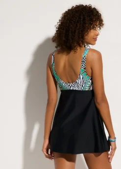 bonprix bonprix Traje de baño con detalle de lazo Negro-blanco con estampado gráfico Discount