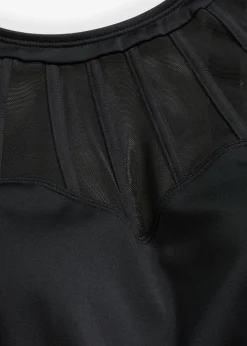 bonprix bonprix Traje de baño con efecto moldeador medio y malla transparente Negro Hot