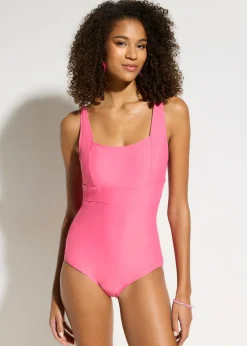bonprix bonprix Traje de baño con efecto moldeador medio con escote cuadrado Baya Online
