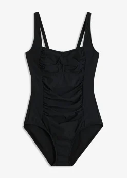 bonprix bonprix Traje de baño con efecto moldeador medio y aspecto cruzado Negro Sale