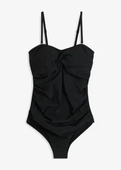 bonprix bonprix Traje de baño con efecto moldeador medio y aspecto cruzado Negro Hot
