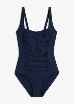 bonprix bonprix Traje de baño con efecto moldeador medio y aspecto cruzado Azul marino Hot