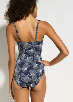 bonprix bonprix Traje de baño con escote en V Azul marino New