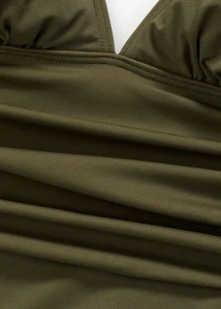 bonprix bonprix Traje de baño con escote en V Verde oliva oscuro Sale