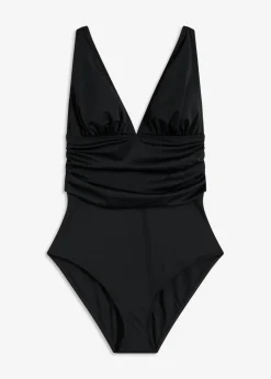 bonprix bonprix Traje de baño con escote en V Negro Hot