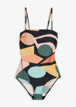 bonprix bonprix Traje de baño con ligero efecto moldeador Negro Clearance