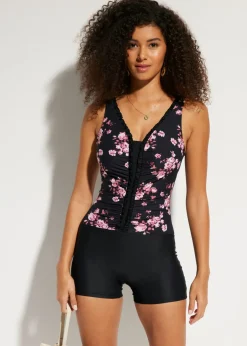 bonprix bonprix Traje de baño con ligero efecto moldeador Negro Online