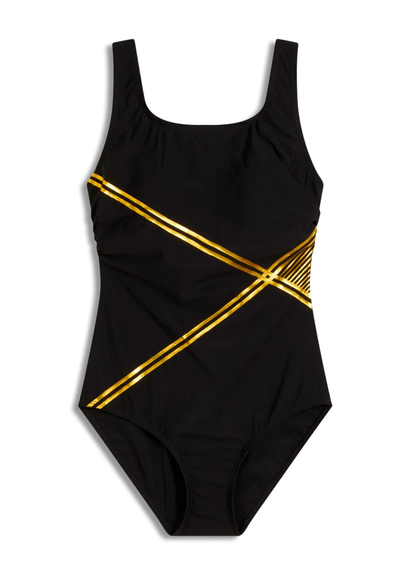 bonprix bonprix Traje de baño con ligero efecto moldeador Negro-oro New