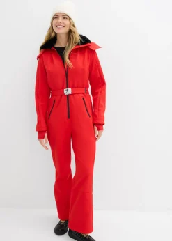 bonprix bonprix Traje de esquí de softshell con forro cálido y material impermeable rojo lava Outlet