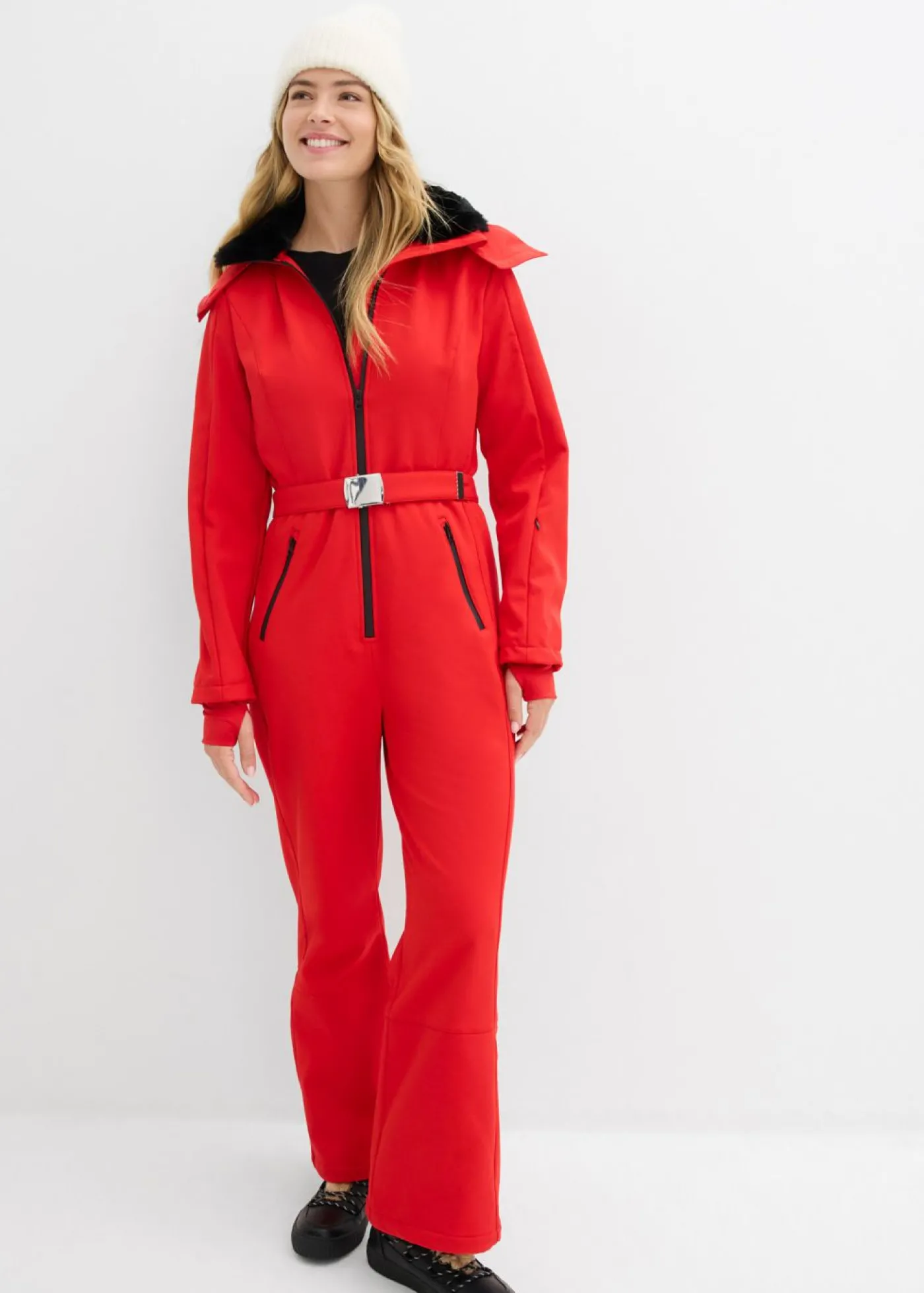 bonprix bonprix Traje de esquí de softshell con forro cálido y material impermeable rojo lava Outlet